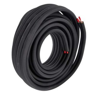 AircoTube koelleiding geïsoleerd Ø1/4" x 3/8" Zwart (rol van 30 meter)