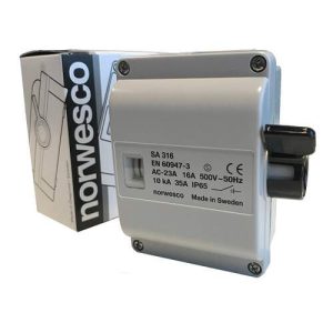 Norwesco werkschakelaar 4-polig 25A IP65 (M25)